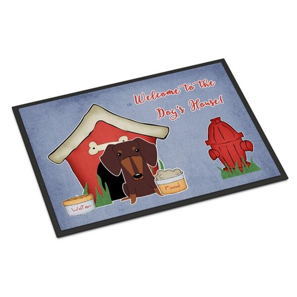 Carolines Treasures Dog House Collection Dachshund Chocolate Indoor or Outdoor Mat, 24 x 0.25 x 36 in. BB2885JMAT - main